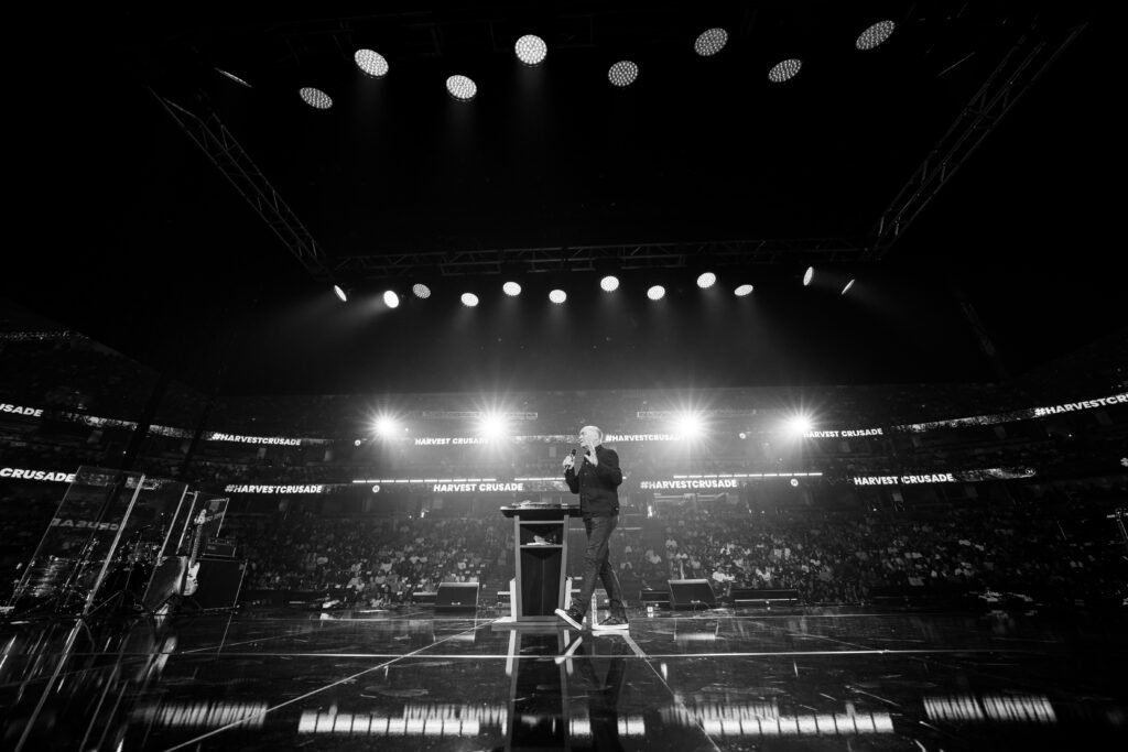 Pastor Greg Laurie at the 2023 Harvest Crusade at Honda Center in Anaheim 